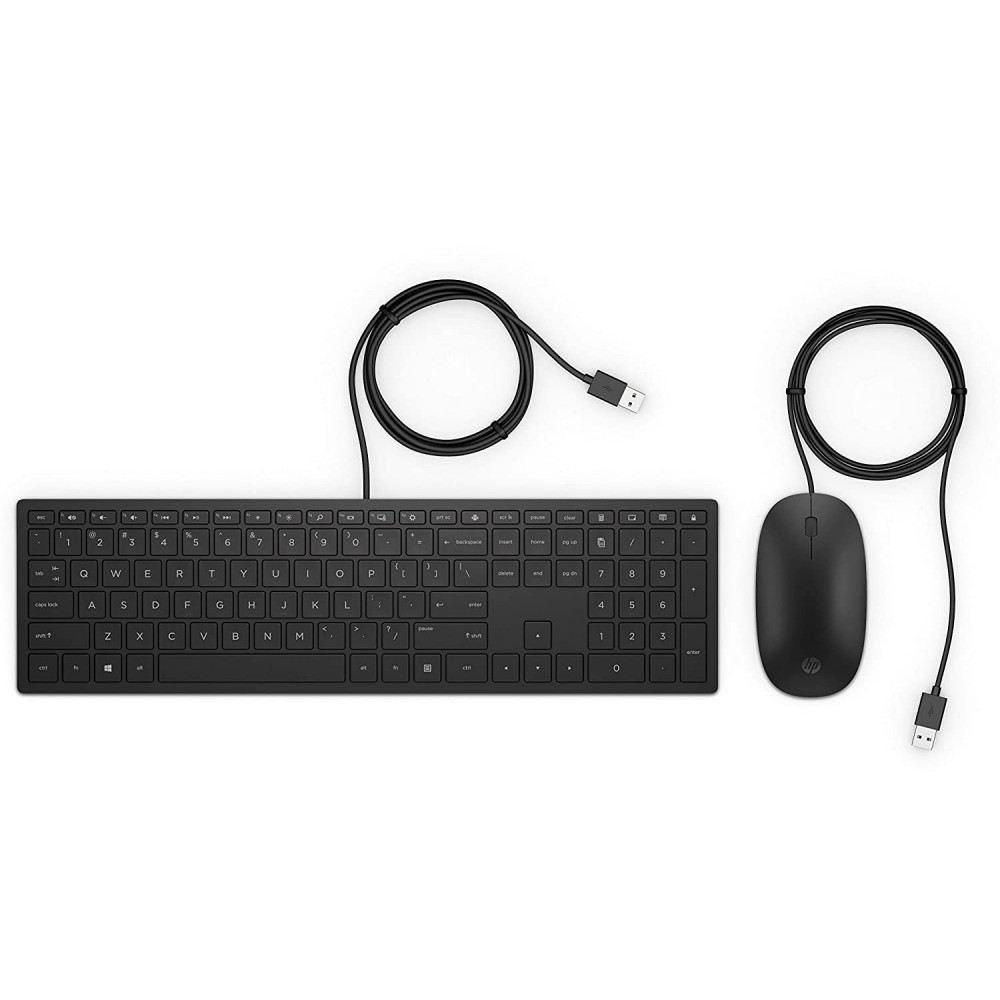 HP Pavilion 400 Wired Slim USB Keyboard and Mouse Combo (Black) - 4CE97AA