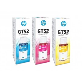 HP GT52 Ink Tri-Color Combo Bottles Set (Cyan-M0H54AA /Malaysia-M0H55AA/Yellow-M0H56AA)
