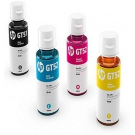HP GT51 & GT52 Ink Four-Color Combo Bottles Set (Black-M0H53AA, Cyan-M0H54AA /Malaysia-M0H55AA/Yellow-M0H56AA)