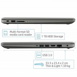 HP 14q-cs0017tu Laptop (7th Gen/Core i3/14 inch screen/4GB/1TB/Win10 Home & MS Office Student 2019) - 7EF82PA