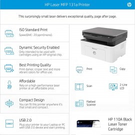 HP Laser 131a All-in-One Monochrome Laser Printer-4ZB92A