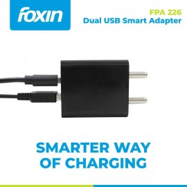 Foxin FPA-226 Dual Port USB Smart Adapter with 2.4 Amp Power Supply