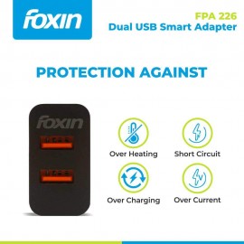Foxin FPA-226 Dual Port USB Smart Adapter with 2.4 Amp Power Supply