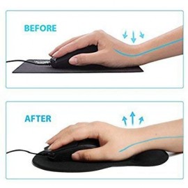 Comfort Mouse Pad with Wrist Rest Support (Black or Blue)