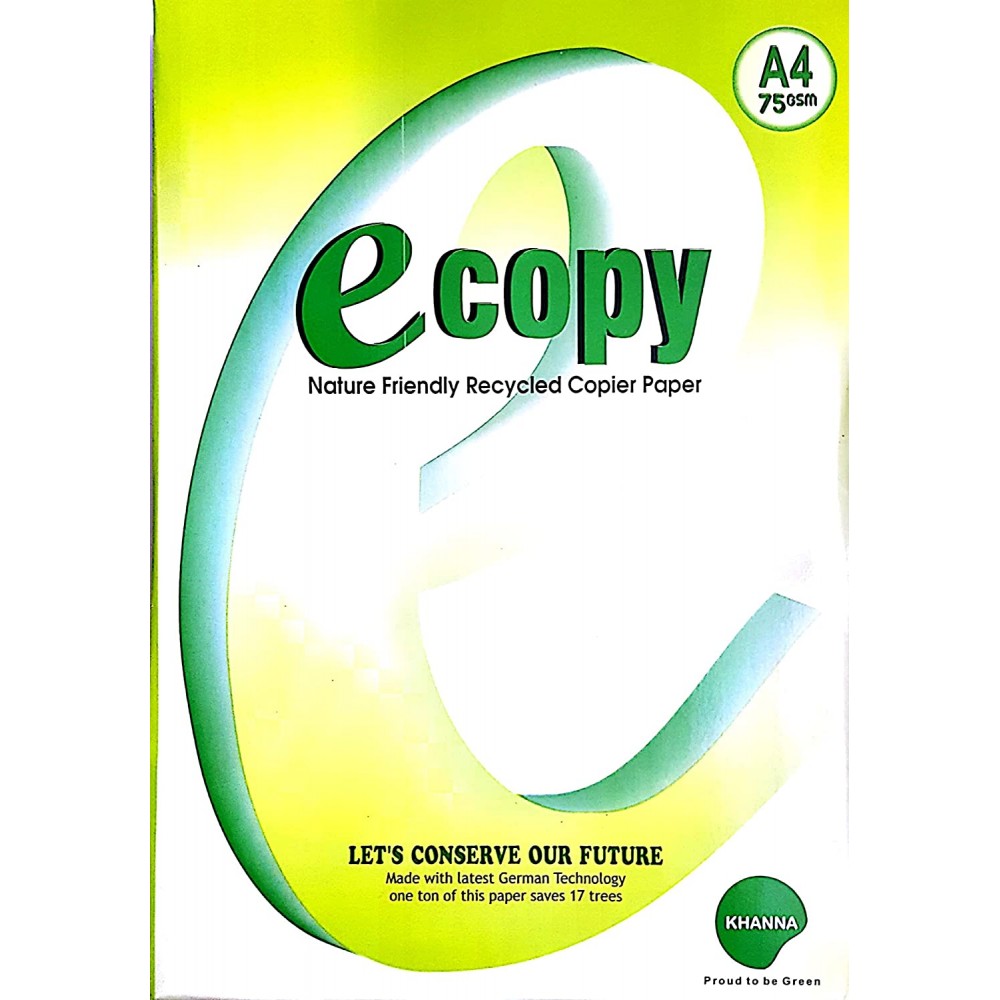 eCopy A4, 75 GSM, 500 Sheets, Nature Friendly Copier Paper (1 Ream) eCopy A4, 75 GSM, 500 Sheets, Nature Friendly Copier Paper (1 Ream)